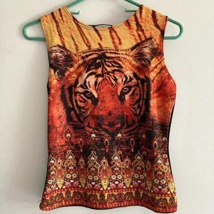 Women's Polyester Bold-Colored Tiger Tank Top